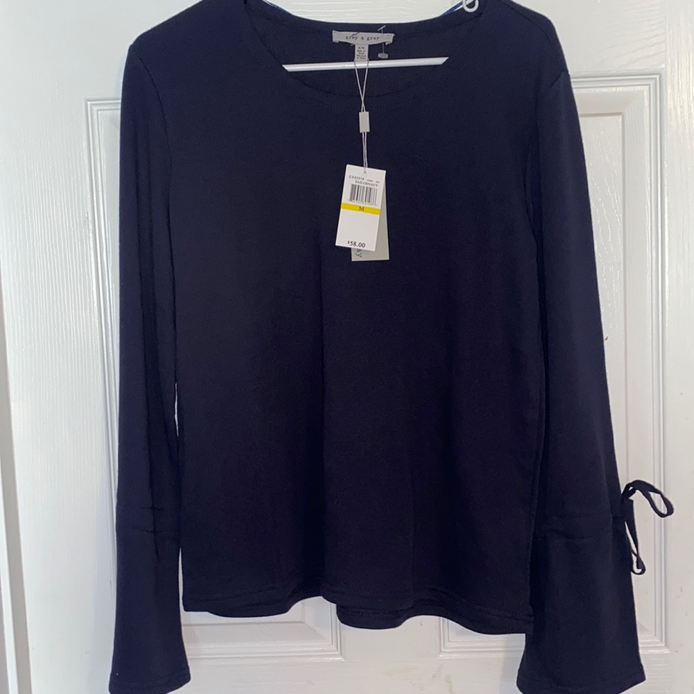 NWT grey &gray navy blue shirt